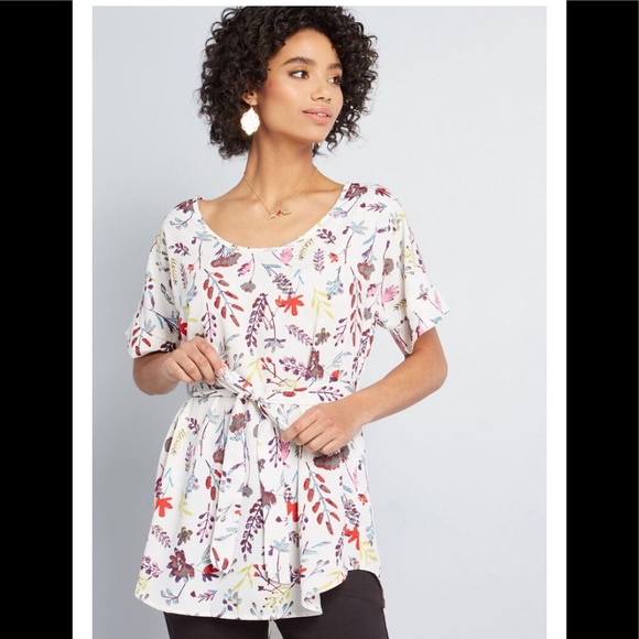 NWOT ModCloth Jessy B Tunic in Sprigs - Picture 4 of 6